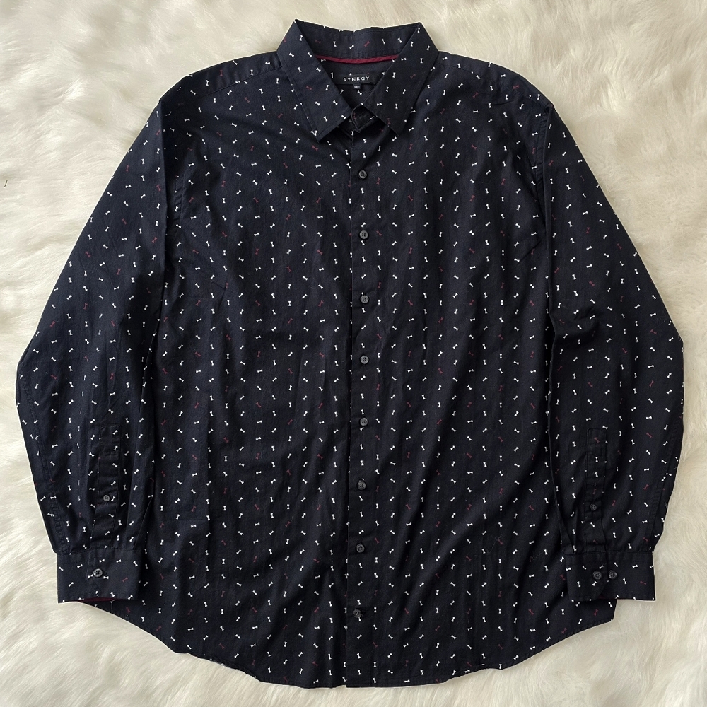 Mens SYNRGY Bow Tie Button Down 2XLT